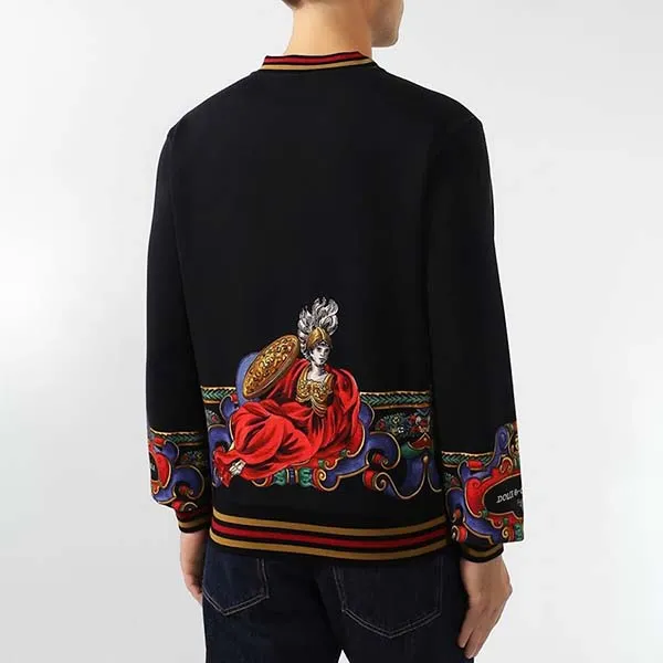 Áo Nỉ Sweater Nam Dolce & Gabbana D&G Sweatshirt Họa Tiết G9OW6T Màu Đen Size 48