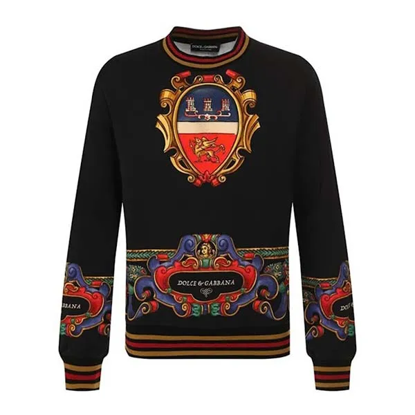 Áo Nỉ Sweater Nam Dolce & Gabbana D&G Sweatshirt Họa Tiết G9OW6T Màu Đen Size 48