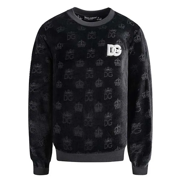 Áo Nỉ Sweater Nam Dolce & Gabbana D&G With Logo Sweatshirt G9PQ1T Màu Đen Size XS