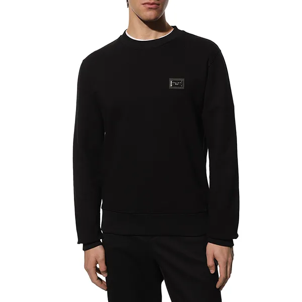 Áo Nỉ Sweater Nam Dolce & Gabbana D&G With Tag Logo Sweatshirt G9ABJT Màu Đen Size 44