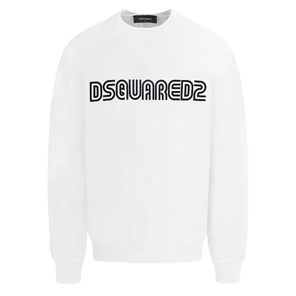 Áo Nỉ Sweater Nam Dsquared2 Logo Sweatshirt S71GU0563 Màu Trắng Size M