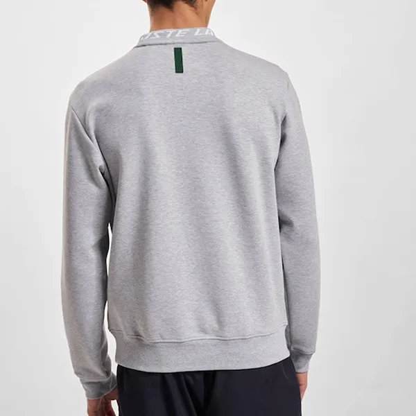 Áo Nỉ Sweater Nam Lacoste Men's Jacquard Mock Neck Tex Pullover SH5690-99 Màu Xám - Thời trang - Vua Hàng Hiệu