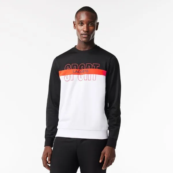 Áo Nỉ Sweater Nam Lacoste Men's Sport Classic Fit Crew Neck Printed Black Sweatshirt Màu Đen - Cam Size 2 - Thời trang - Vua Hàng Hiệu
