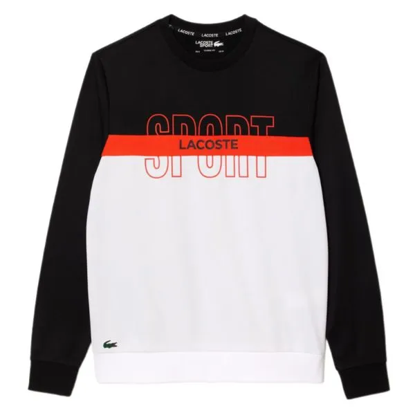 Áo Nỉ Sweater Nam Lacoste Men's Sport Classic Fit Crew Neck Printed Black Sweatshirt Màu Đen - Cam Size 2 - Thời trang - Vua Hàng Hiệu