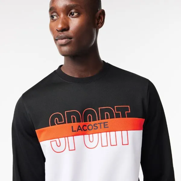 Áo Nỉ Sweater Nam Lacoste Men's Sport Classic Fit Crew Neck Printed Black Sweatshirt Màu Đen - Cam Size 2 - Thời trang - Vua Hàng Hiệu