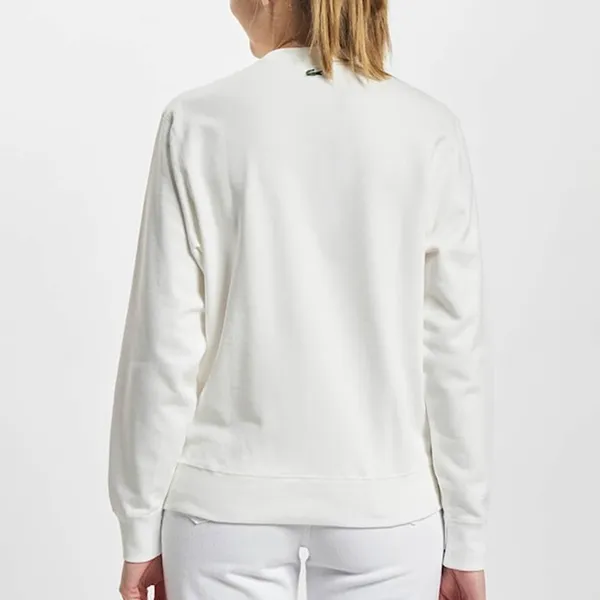 Áo Nỉ Sweater Nữ Lacoste Logo Sweatshirt Femme Blanc SF1267-70V Màu Trắng Size 34