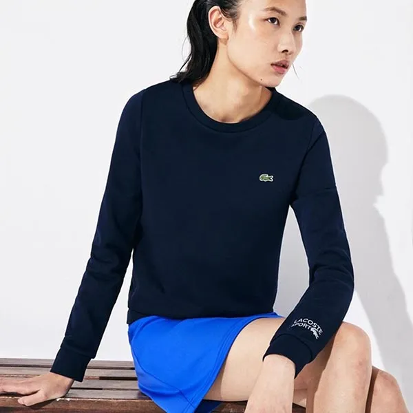 Áo Nỉ Sweater Nữ Lacoste Women Jumper Navy Blue SF7975 166 Màu Xanh Navy Size 38