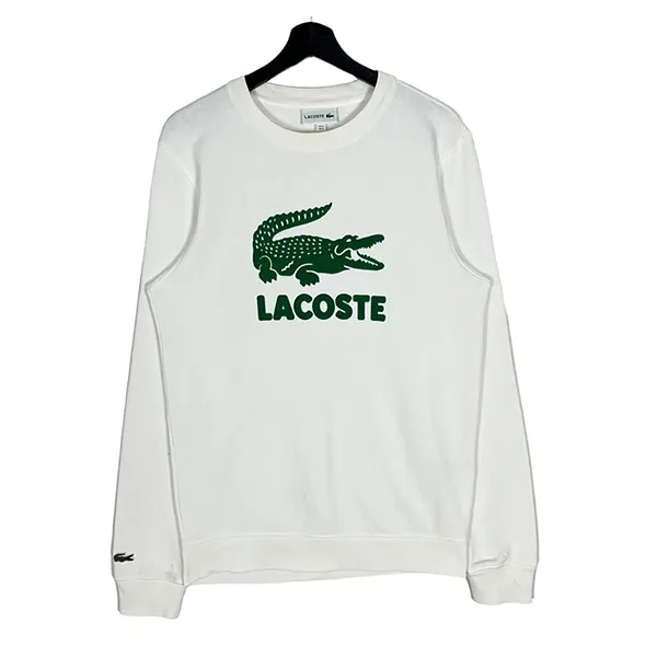 Áo Nỉ Sweatshirt Nam Lacoste Big Logo Velvet Printed White SH2167 001 Màu Trắng Size M - Thời trang - Vua Hàng Hiệu