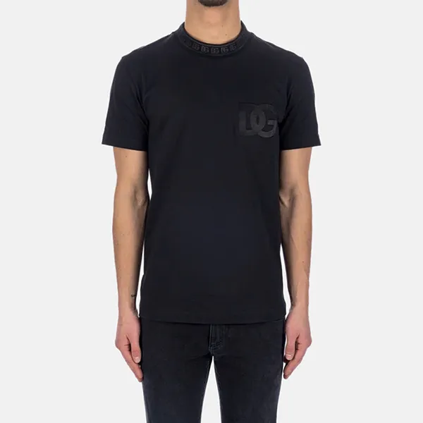 Áo Phông Nam Dolce & Gabbana D&G Logo G8PJ4Z HU7MA Màu Đen Size 46