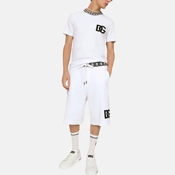 Áo Phông Nam Dolce & Gabbana D&G Logo G8PJ4Z HU7MA Màu Trắng Size 46