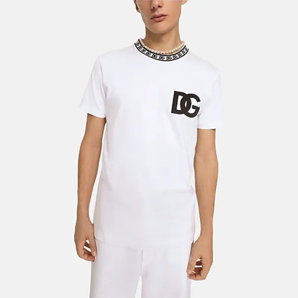 Áo Phông Nam Dolce & Gabbana D&G Logo G8PJ4Z HU7MA Màu Trắng Size 46