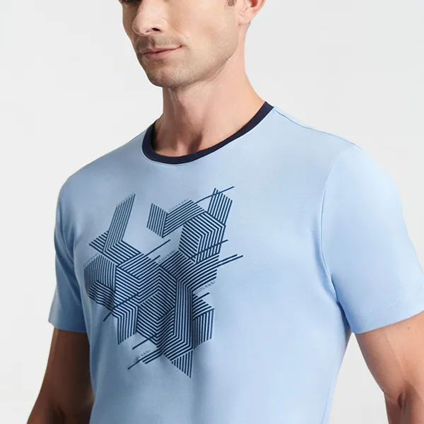 Áo Phông Nam Giovanni Regular Fit Tshirt GTS0005-1LB Màu Xanh Da Trời Nhạt Size S