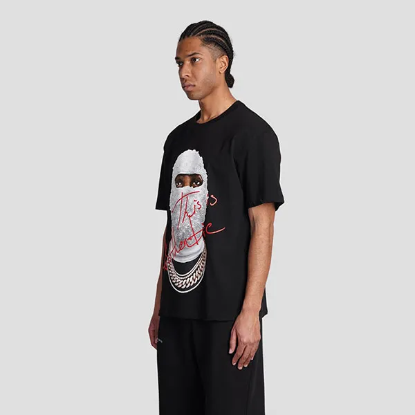 Áo Phông Nam Ih Nom Uh Nit Black With Face Printed - NUS24283009 Tshirt Màu Đen Size XS - Thời trang - Vua Hàng Hiệu