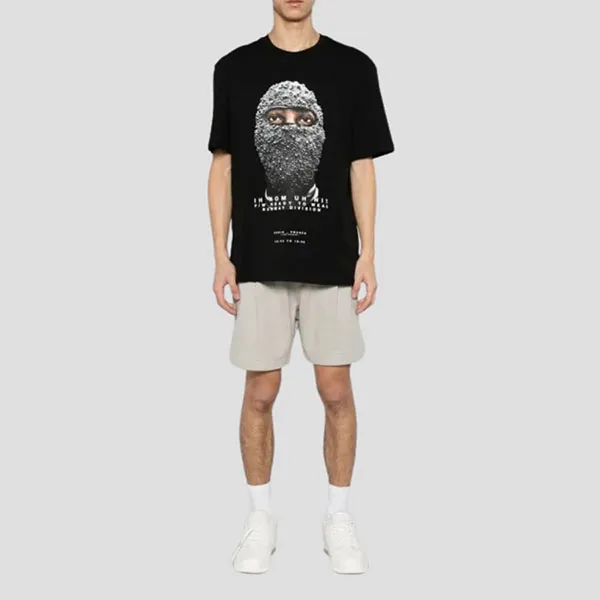 Áo Phông Nam Ih Nom Uh Nit Black With Face Printed - NUS24295009 Tshirt Màu Đen Size XS