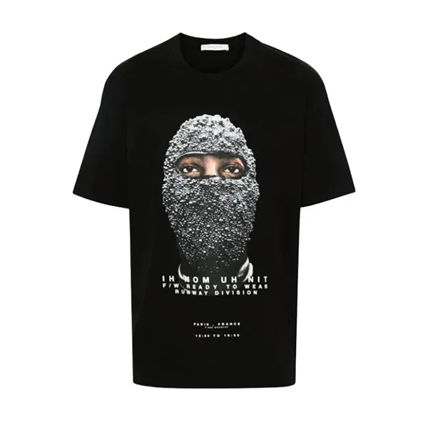 Áo Phông Nam Ih Nom Uh Nit Black With Face Printed - NUS24295009 Tshirt Màu Đen Size XS
