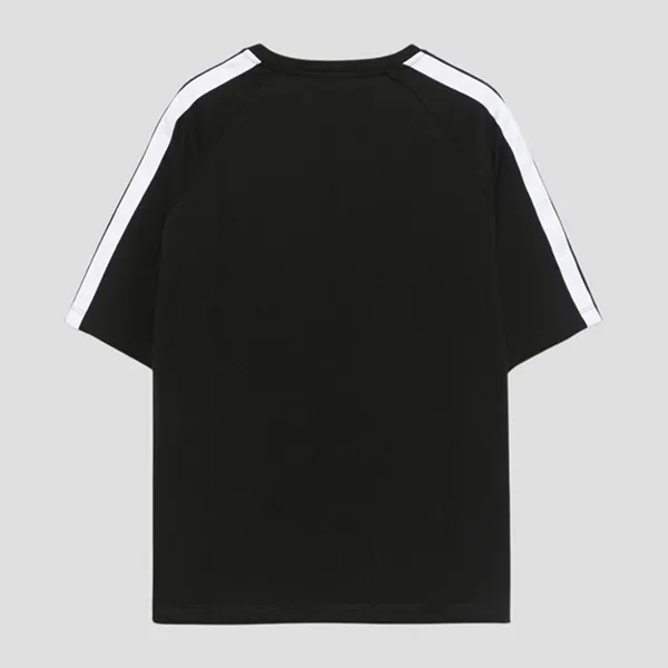 Áo Phông Nữ Balmain In Black With White Stripe On Sleeve BV8R71 J0177 Tshirt Màu Đen - Thời trang - Vua Hàng Hiệu