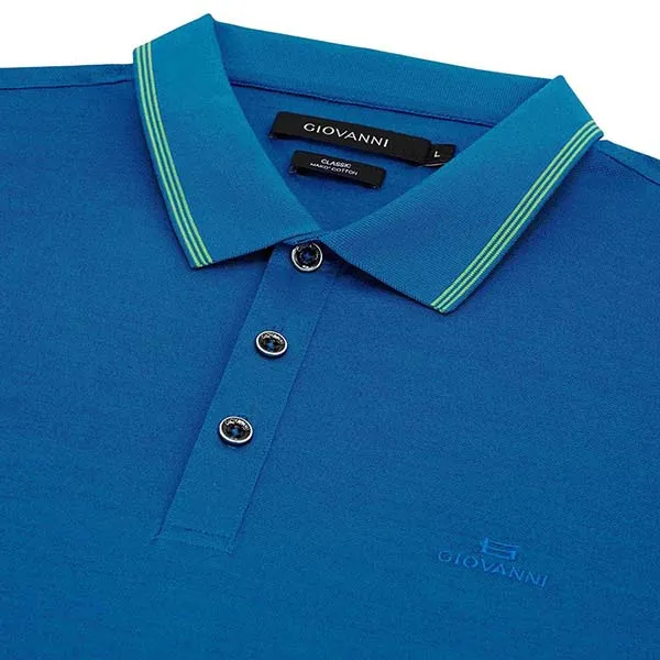 Áo Polo Cộc Tay Giovanni GPL0092-1 Màu Xanh Blue Size L