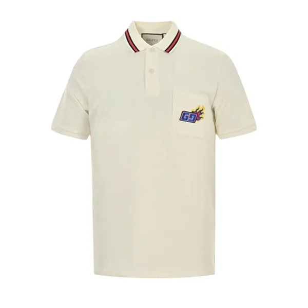 Áo Polo Gucci White Patch Cotton - 770894 XJGB4 9733 Màu Trắng Kem Size S