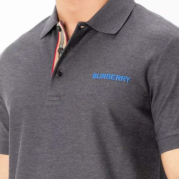 Áo Polo Nam Burberry Hartford Embroidery Logo Check Shirt 8084441 Grey Màu Xám Size XS - Thời trang - Vua Hàng Hiệu