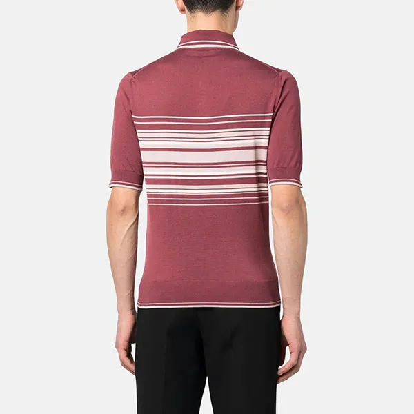 Áo Polo Nam Dolce & Gabbana D&G GX539Z JEMF3 S9002 Màu Đỏ Kẻ Trắng Size 50