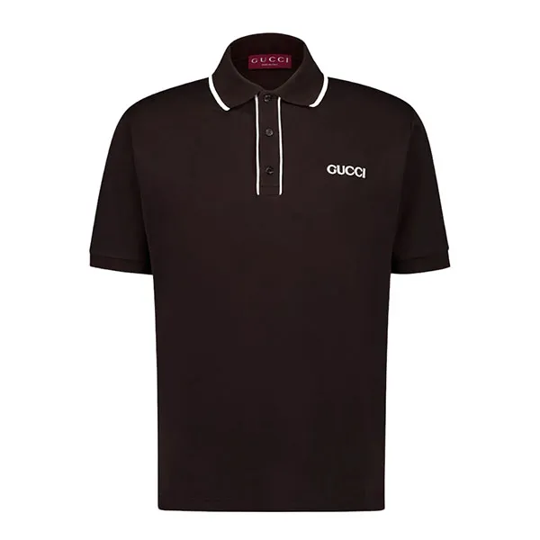 Áo Polo Nam Gucci Brown With Logo Embroidered - 806250 XJG3G 2028 Màu Đen Size XS - Thời trang - Vua Hàng Hiệu