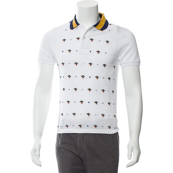 Áo Polo Nam Gucci Slim-Fit Ufo-Embroidered Màu Trắng Size S - Thời trang - Vua Hàng Hiệu