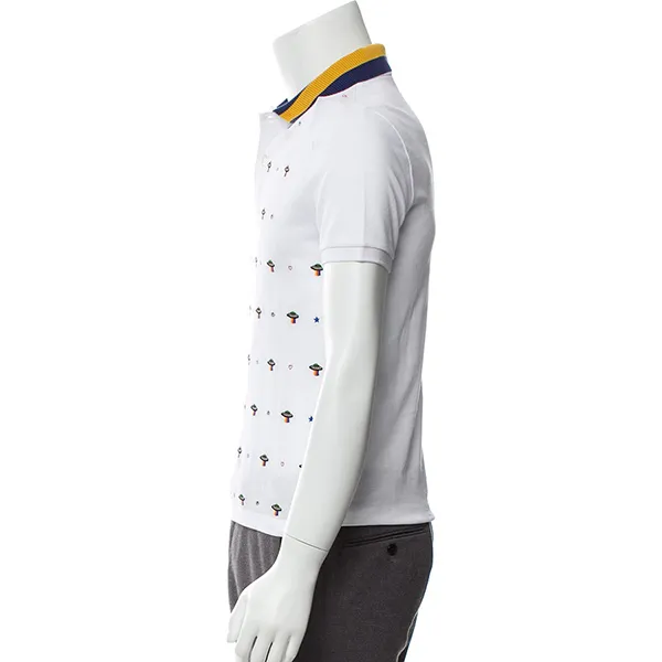 Áo Polo Nam Gucci Slim-Fit Ufo-Embroidered Màu Trắng Size S - Thời trang - Vua Hàng Hiệu