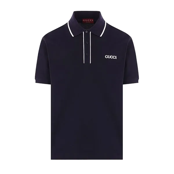Áo Polo Nam Gucci With Logo Embroidered - 806250 XJG3G 4003 Màu Xanh Navy Size S