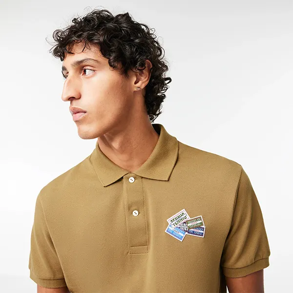 Áo Polo Nam Lacoste Classic Fit Cotton Piqué L.12.12 Badge Detail PH2052 SIX Màu Nâu Size 2 - Thời trang - Vua Hàng Hiệu
