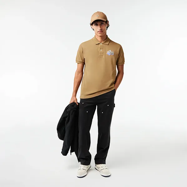 Áo Polo Nam Lacoste Classic Fit Cotton Piqué L.12.12 Badge Detail PH2052 SIX Màu Nâu Size 2 - Thời trang - Vua Hàng Hiệu