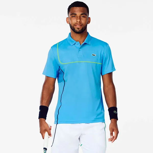Áo Polo Nam Lacoste Piqué Straight Fit Ultra-Dry Technology DH7362 51 I9K Màu Xanh Blue Size 3