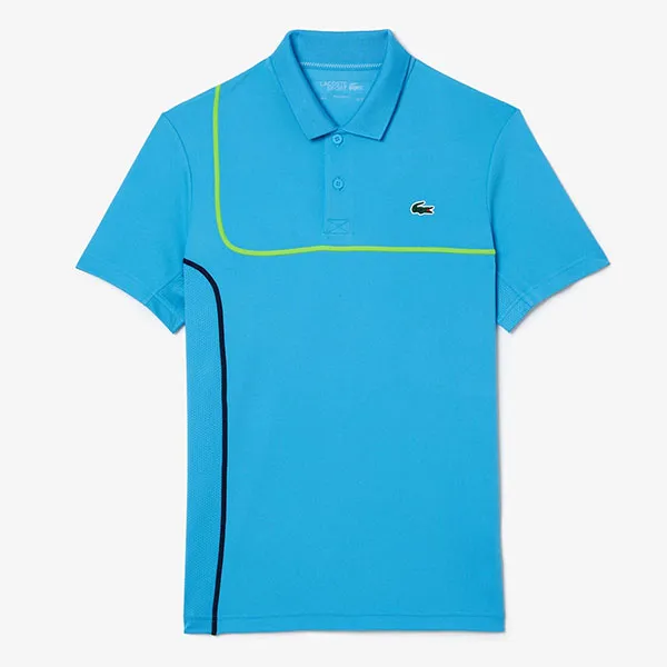 Áo Polo Nam Lacoste Piqué Straight Fit Ultra-Dry Technology DH7362 51 I9K Màu Xanh Blue Size 3