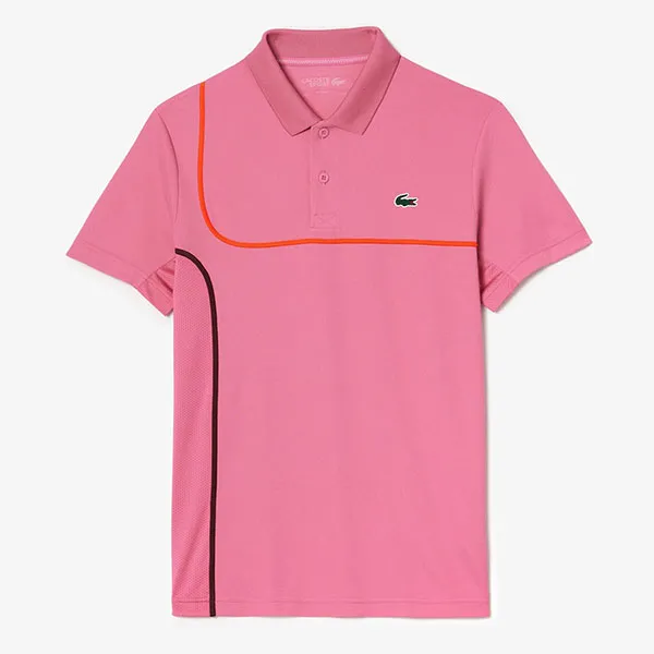 Áo Polo Nam Lacoste Piqué Straight Fit Ultra-Dry Technology DH7362 51 UI4 Màu Hồng Size 4