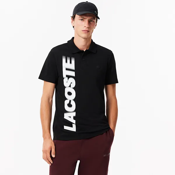 Áo Polo Nam Lacoste Regular Fit Movement Printed PH2801 51 031 Màu Đen Size 4