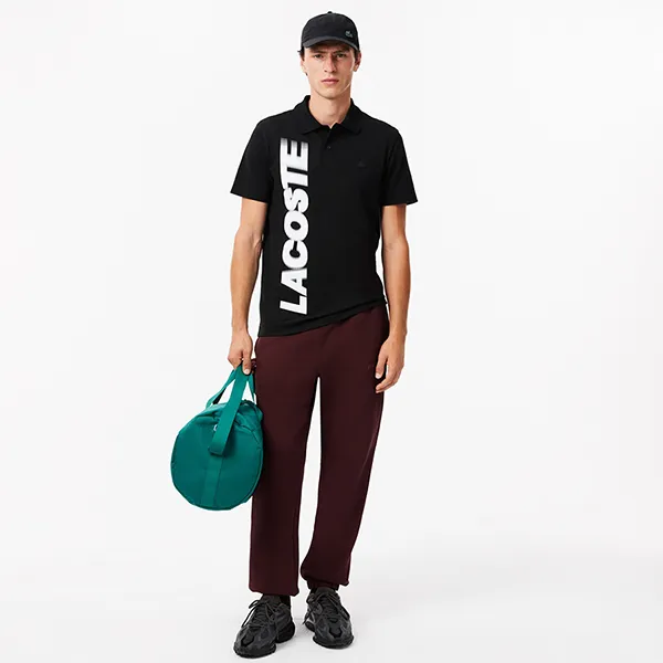 Áo Polo Nam Lacoste Regular Fit Movement Printed PH2801 51 031 Màu Đen Size 4