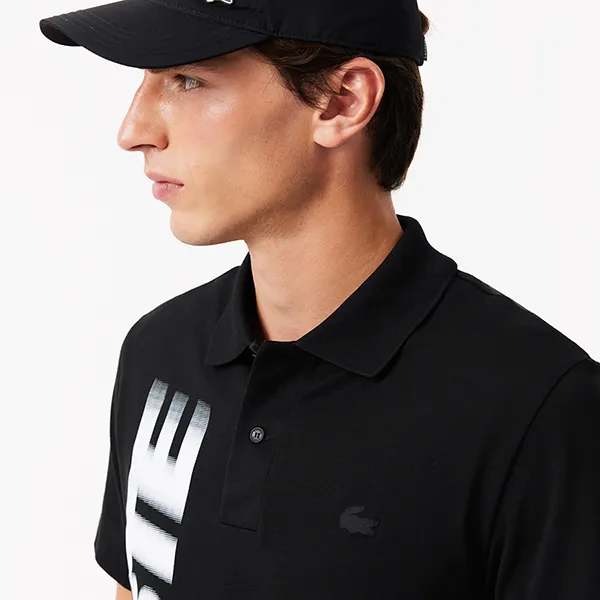 Áo Polo Nam Lacoste Regular Fit Movement Printed PH2801 51 031 Màu Đen Size 4