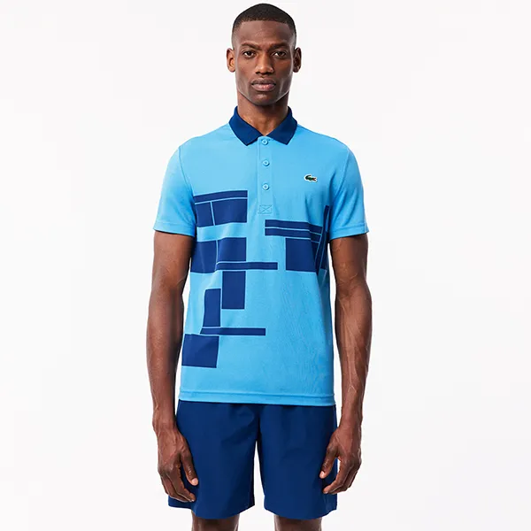 Áo Polo Nam Lacoste Regular Fit Tennis x Novak Djokovic Fan DH2568 51 IDE Màu Xanh Blue Size S