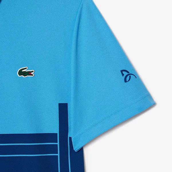Áo Polo Nam Lacoste Regular Fit Tennis x Novak Djokovic Fan DH2568 51 IDE Màu Xanh Blue Size S