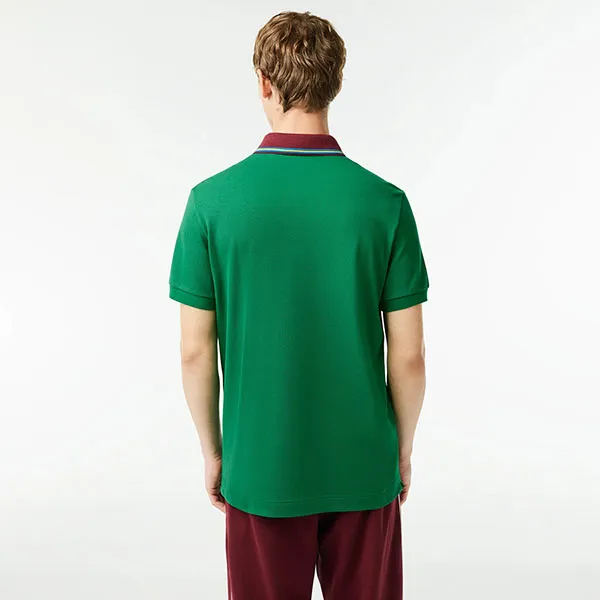 Áo Polo Nam Lacoste Smart Paris Contrast Collar Piqué PH6238 CNQ Màu Xanh Lá Size 3