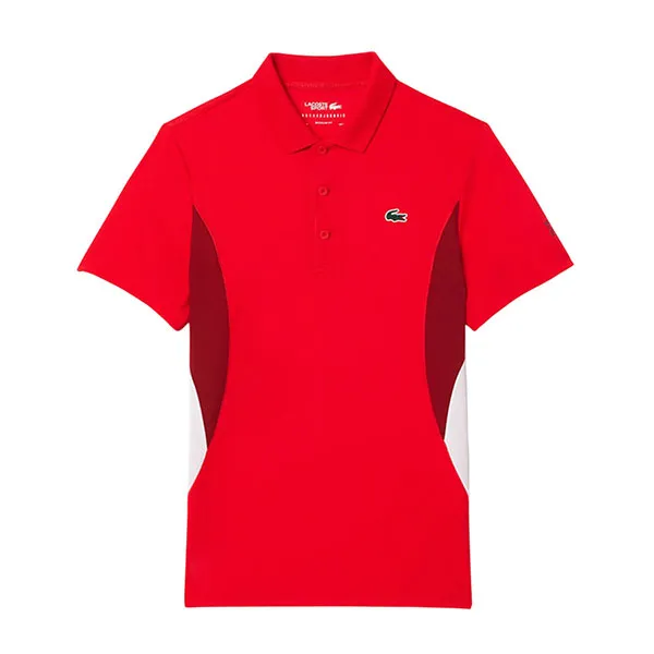 Áo Polo Nam Lacoste Tennis x Novak Djokovic Fan Shirt DH7330-10-F8M Màu Đỏ Size 2