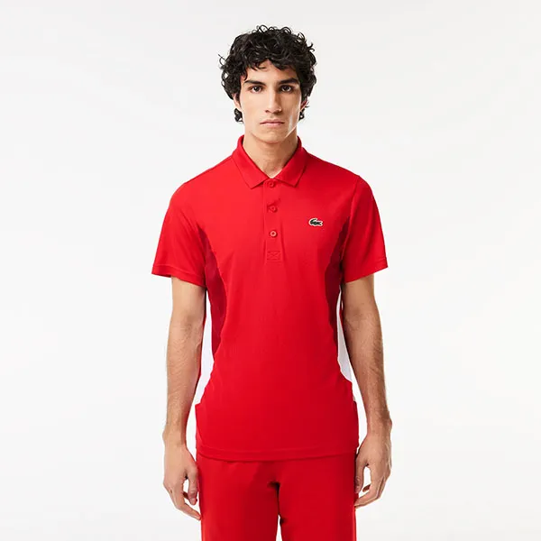 Áo Polo Nam Lacoste Tennis x Novak Djokovic Fan Shirt DH7330-10-F8M Màu Đỏ Size 2