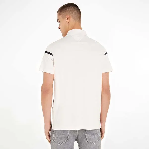 Áo Polo Nam Tommy Hilfiger Regular Fit Hilfiger Monotype Stripe 78JA885 100 Màu Trắng Size XS
