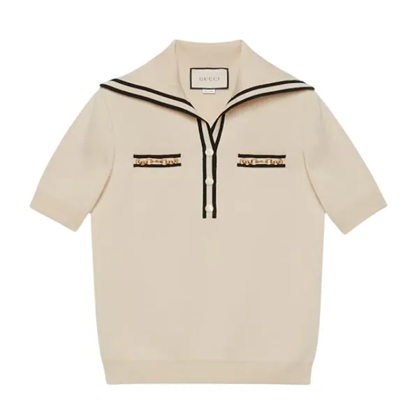 Áo Polo Nữ Gucci With Contrast Trim In While - 649844 XKBNZ 9087 Màu Kem Size S - Thời trang - Vua Hàng Hiệu