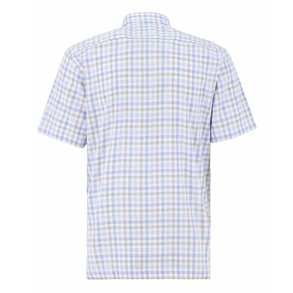 Áo Sơ Mi Cộc Tay Nam Giovanni Regular Fit Shirt GSS0126-1NE Màu Be Kẻ Size XL - Thời trang - Vua Hàng Hiệu
