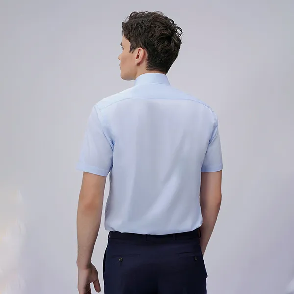 Áo Sơ Mi Cộc Tay Nam Giovanni Sartoria SSS0027-1LB Màu Xanh Da Trời Nhạt Size M