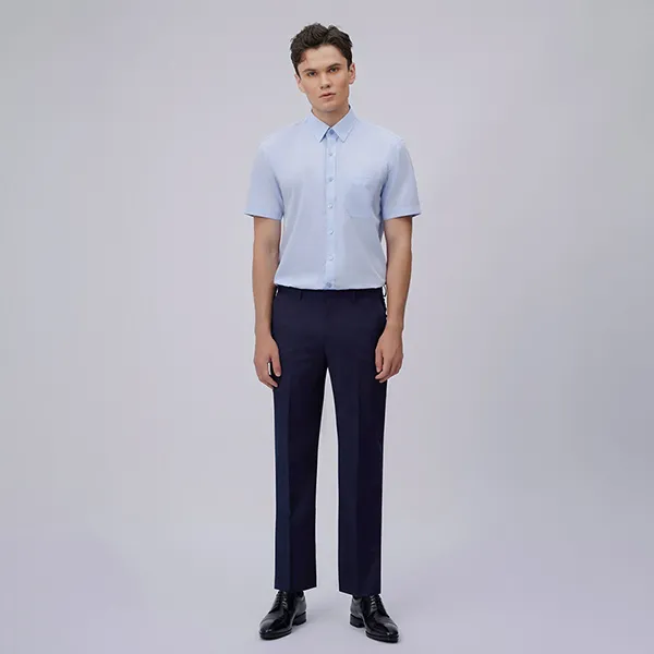 Áo Sơ Mi Cộc Tay Nam Giovanni Sartoria SSS0027-1LB Màu Xanh Da Trời Nhạt Size M