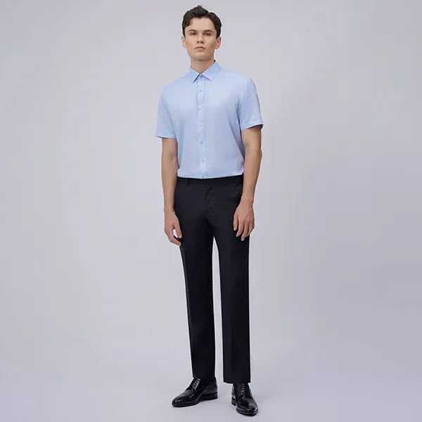 Áo Sơ Mi Cộc Tay Nam Giovanni Sartoria SSS0030-1OB Màu Xanh Da Trời Nhạt Size XL