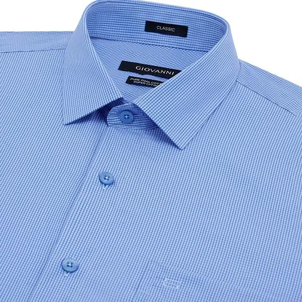 Áo Sơ Mi Dài Tay Nam Giovanni GLS0254-1OB Kẻ Caro Màu Xanh Da Trời Size L
