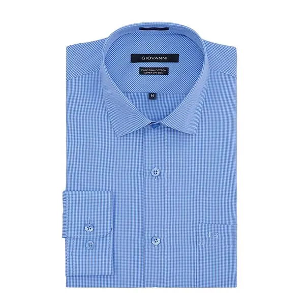 Áo Sơ Mi Dài Tay Nam Giovanni GLS0254-1OB Kẻ Caro Màu Xanh Da Trời Size L