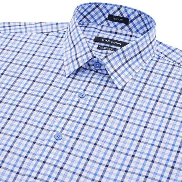 Áo Sơ Mi Dài Tay Nam Giovanni GLS0277-1OB Kẻ Caro Màu Xanh Size XL